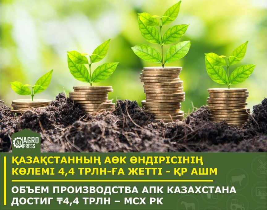 Объем производства АПК Казахстана достиг ₸4,4 трлн – МСХ РК